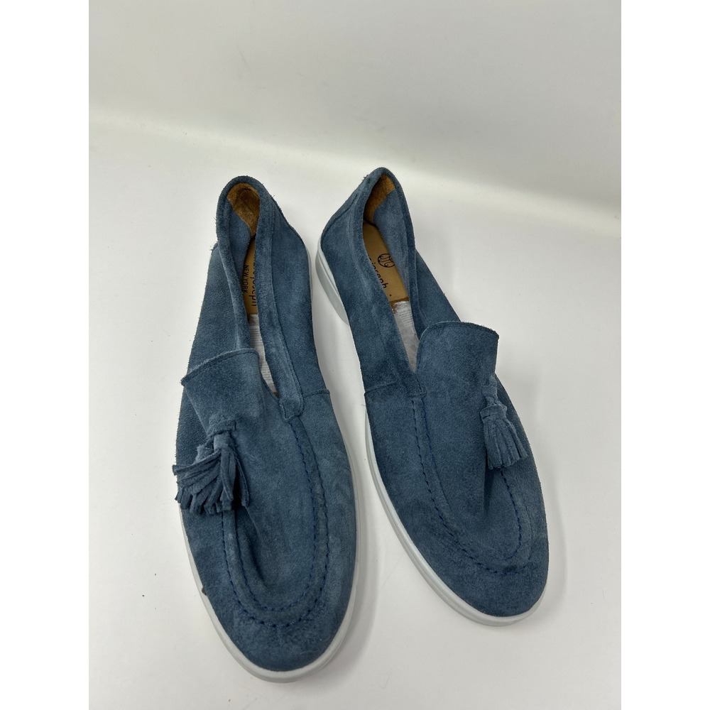 Marc Joseph New York Womens Blue Suede Tassel Loafers Slip On Shoes Size 11